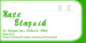 mate blazsik business card